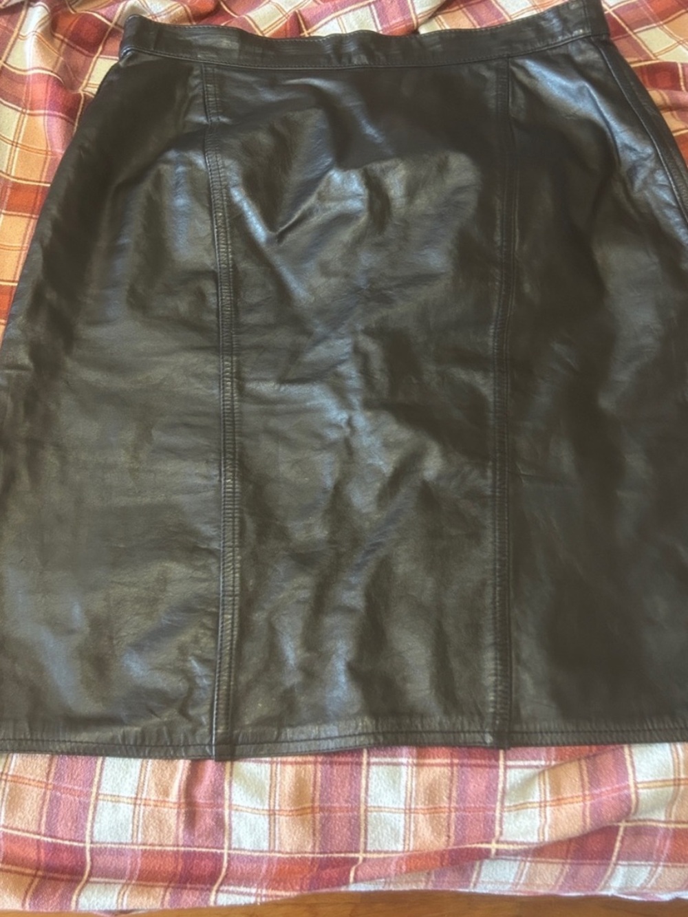 Winlit Black Pencil Skirt —genuine leather  size 13/14